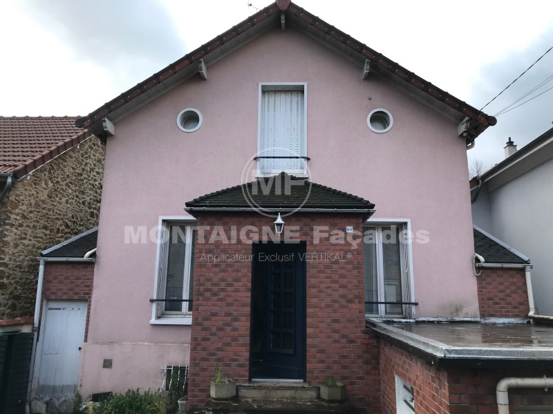 Façades Montaigne Maison Rose Brique Porte Noire